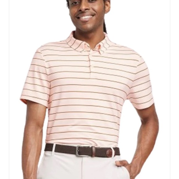 Men's Striped Golf Polo Shirt - All in Motion peach nwt - Picture 1 of 4
